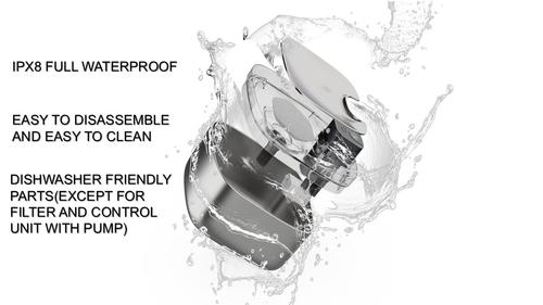 Show full view: GroovyPets Portable Automatic Stainless Steel Dog & Cat Water Fountain, 186-oz slide 3 of 9