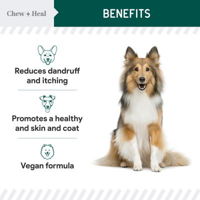 Show full view: Chew + Heal Vegan Single Ingredient EPA & DHA Omega-3 Algae Oil Skin & Coat Supplement for Dogs, 8-fl oz bottle slide 6 of 11