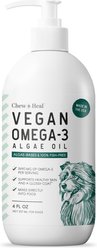 Chew + Heal Vegan Single Ingredient EPA & DHA Omega-3 Algae Oil Skin & Coat Supplement for Dogs, 4-fl oz bottle