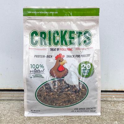 Show full view: Fickle Fowl Dried Whole Crickets Poultry Treat, 20-oz bag slide 2 of 6