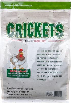 Show full view: Fickle Fowl Dried Whole Crickets Poultry Treat, 20-oz bag slide 3 of 6