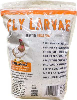 Show full view: Fickle Fowl Dried Black Soldier Fly Larvae Poultry Treat, 30-oz bag slide 3 of 6