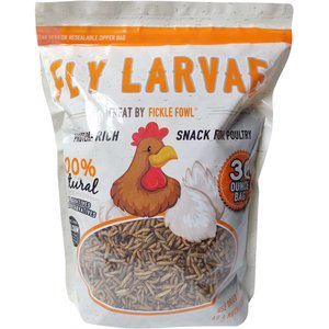 Fickle Fowl Dried Black Soldier Fly Larvae Poultry Treat, 30-oz bag