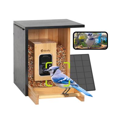 Show full view: Birdfy Bamboo Smart Bird Feeder with Camera AI Lifetime Free, Black, 1.9L slide 1 of 8