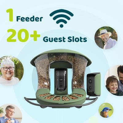 Show full view: Birdfy Smart Bird Feeder 2 with Camera Duo AI Lifetime Free, Green slide 6 of 8