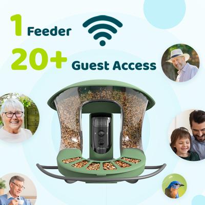 Show full view: Birdfy Feeder 2 Pro Smart Bird Feeder with Camera AI Recognition, Green slide 7 of 8