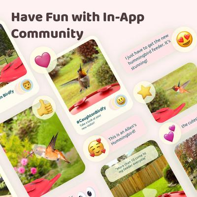 Show full view: Birdfy Humming Bird Feeder with Camera Motion Detection, Red slide 4 of 9