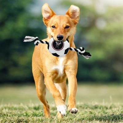 Show full view: Pets First Inter Miami CF Soccer Ball Squeaky Rope Dog Toy slide 4 of 5