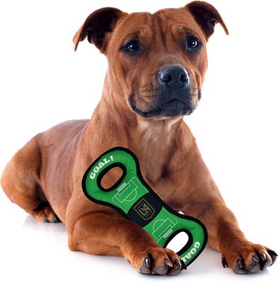 Show full view: Pets First Los Angeles FC Soccer Field Squeaky Dog Tug Toy slide 3 of 5