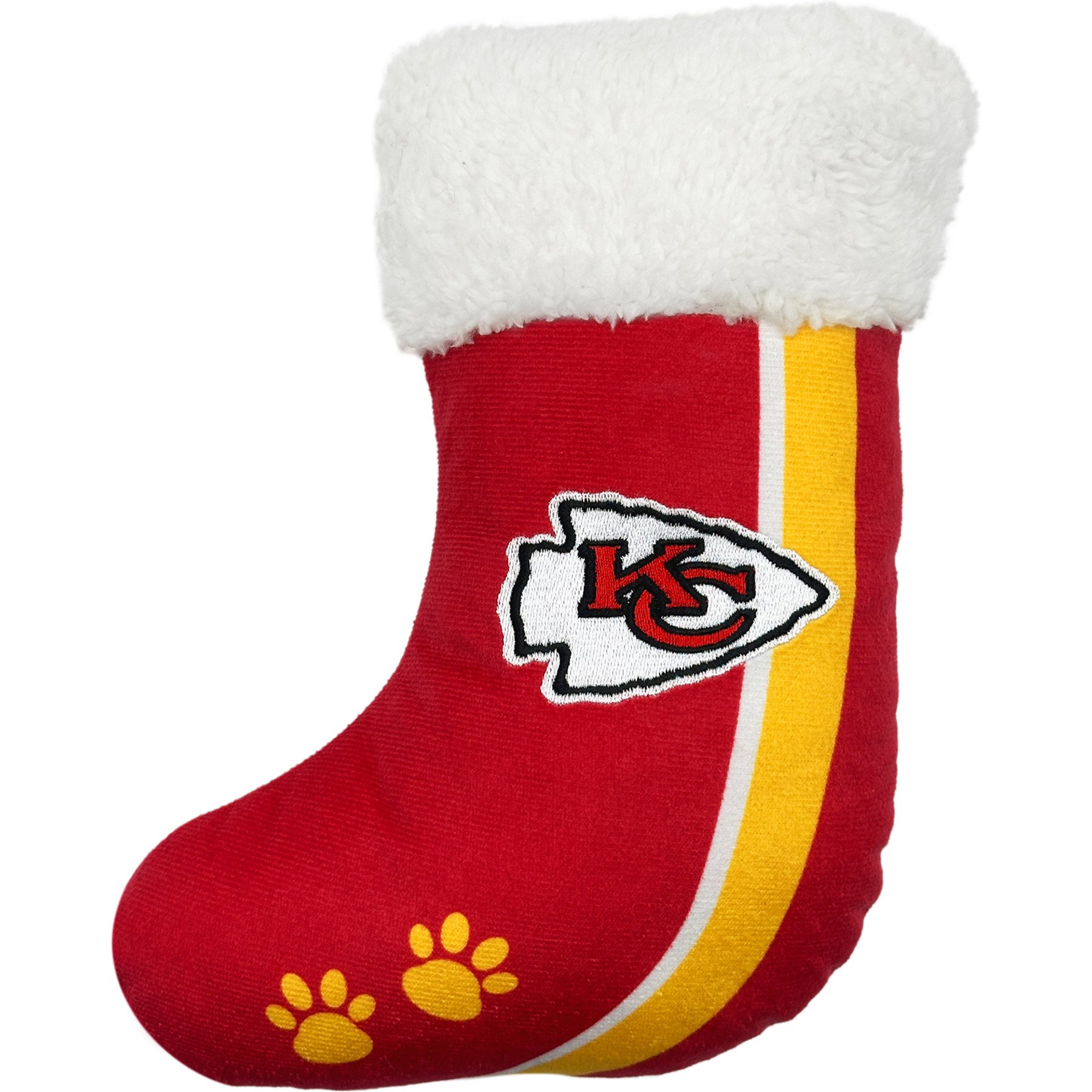 Pets First Christmas Kansas City Chiefs Stocking Squeaky Plush Dog Toy