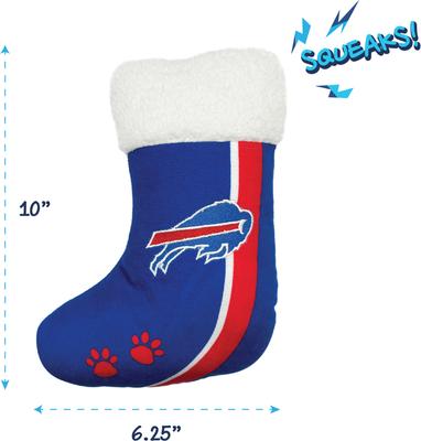 Show full view: Pets First Christmas Buffalo Bills Stocking Squeaky Plush Dog Toy slide 2 of 4