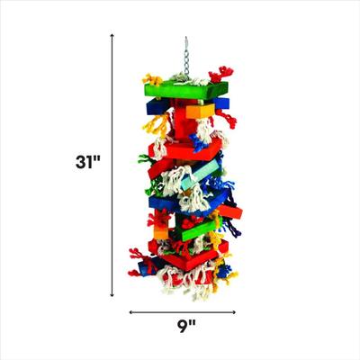 Show full view: Caitec Featherland Paradise Knots N Blocks Bird Toy, Giant slide 2 of 3