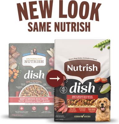 Show full view: Nutrish Dish Beef & Brown Rice Recipe with Veggies, Fruit & Chicken Dry Dog Food, 23-lb bag (Rachael Ray) slide 3 of 13