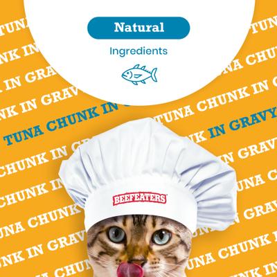 Show full view: Beefeaters Tuna Chunk Gravy Wet Cat Food, 3-oz can, case of 24 slide 5 of 8