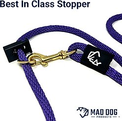 Mad Dog Products Dual Purpose Slip/Clip Dog Leash, Black, 6-ft long, 1/4-in wide slide 2 of 5