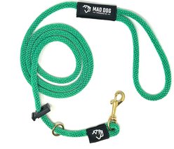 Mad Dog Products Dual Purpose Slip/Clip Dog Leash, Green, 6-ft long, 3/8-in wide