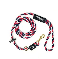 Mad Dog Products Dual Purpose Slip/Clip Dog Leash, Red/White/Blue, 6-ft long, 3/8-in wide