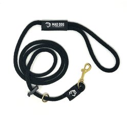 Mad Dog Products Dual Purpose Slip/Clip Dog Leash, Black, 6-ft long, 3/8-in wide