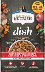 Rachael Ray Nutrish Dish Beef & Brown Rice Recipe with Veggies, Fruit & Chicken Dry Dog Food, 23-lb bag