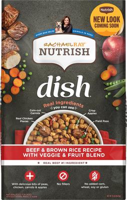 Rachael Ray Nutrish Dish Beef & Brown Rice Recipe with Veggies, Fruit & Chicken Dry Dog Food