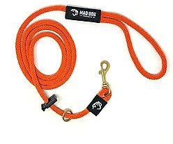 Mad Dog Products Dual Purpose Slip/Clip Dog Leash, Orange, 6-ft long, 3/8-in wide