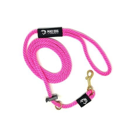 Mad Dog Products Mad Dog Products Dual Purpose Slip/Clip Dog Leash, Pink, 6-ft long, 3/8-in wide
