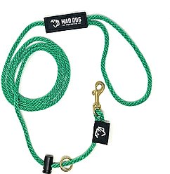 Mad Dog Products Dual Purpose Slip/Clip Dog Leash, Green, 6-ft long, 1/4-in wide slide 1 of 5