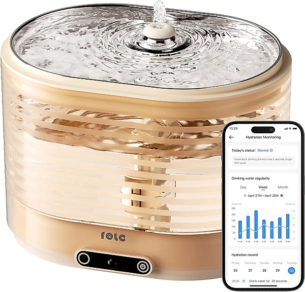 Show full view: ENABOT ROLA Cordless Smart Pet Water Fountain, Transparent Yellow slide 1 of 10