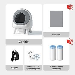 els pet Orbitie Automatic Self-Cleaning Cat Litter Box, White slide 2 of 7