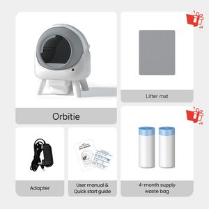 els pet Orbitie Automatic Self-Cleaning Cat Litter Box, White