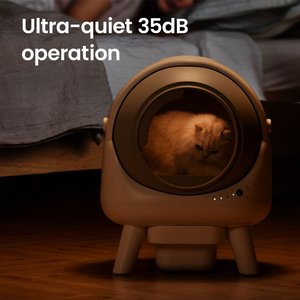 els pet Orbitie Automatic Self-Cleaning Cat Litter Box, White