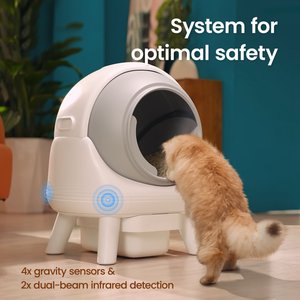 els pet Orbitie Automatic Self-Cleaning Cat Litter Box, White