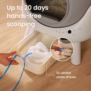 els pet Orbitie Automatic Self-Cleaning Cat Litter Box, White