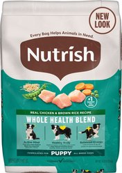 Nutrish Whole Health Blend Puppy Real Chicken & Brown Rice Recipe Dry Dog Food, 14-lb bag
