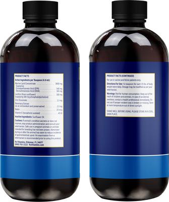 Show full view: Rx Vitamins Ultra EFA Liquid Skin & Coat Supplement for Cats & Dogs, 16-fl oz bottle slide 3 of 8
