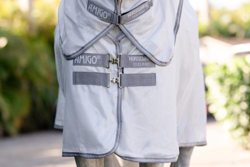 Show full view: Amigo Integrated Horse Fly Sheet, Silver with Titanium Grey & Silver, 72-in slide 7 of 8
