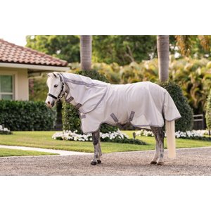 Amigo Bug Rug Plus Pony Fly Sheet, Silver with Titanium Grey & Silver, 69-in