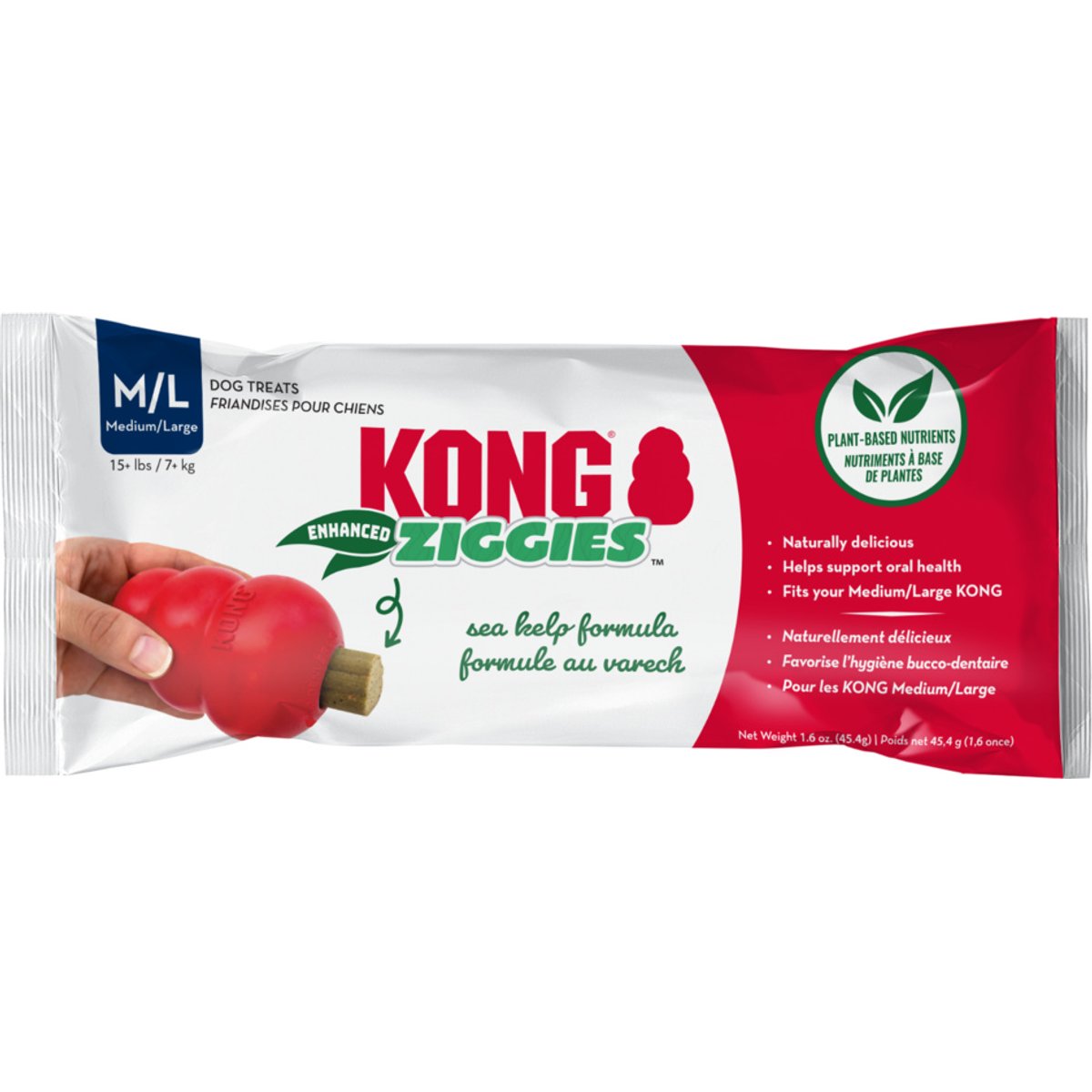 KONG Enhanced Ziggies Plant Based Dog Chew, Large, 1 count