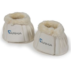 Shires Equestrian Products ARMA Fleece Topped Over Reach Horse Boots, 2 count, White, Full