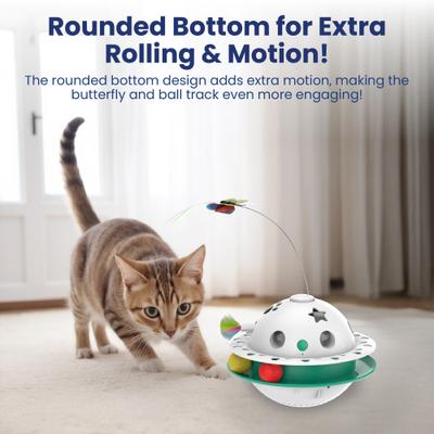 Show full view: PawsPik Triple Chase Tumbling Interactive Cat Toy with Catnip Ball slide 4 of 8