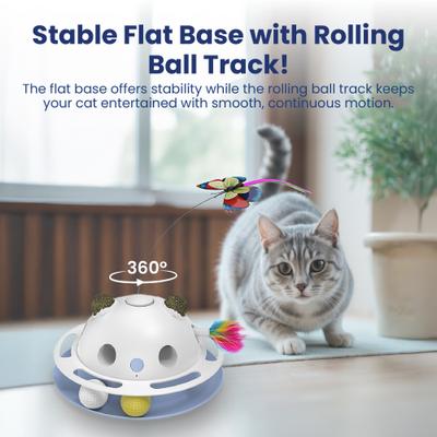 Show full view: PawsPik Feather Frenzy 4-Function Interactive Cat Toy with Catnip Balls, White slide 4 of 8