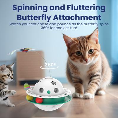 Show full view: PawsPik Triple Chase Tumbling Interactive Cat Toy with Catnip Ball slide 5 of 8