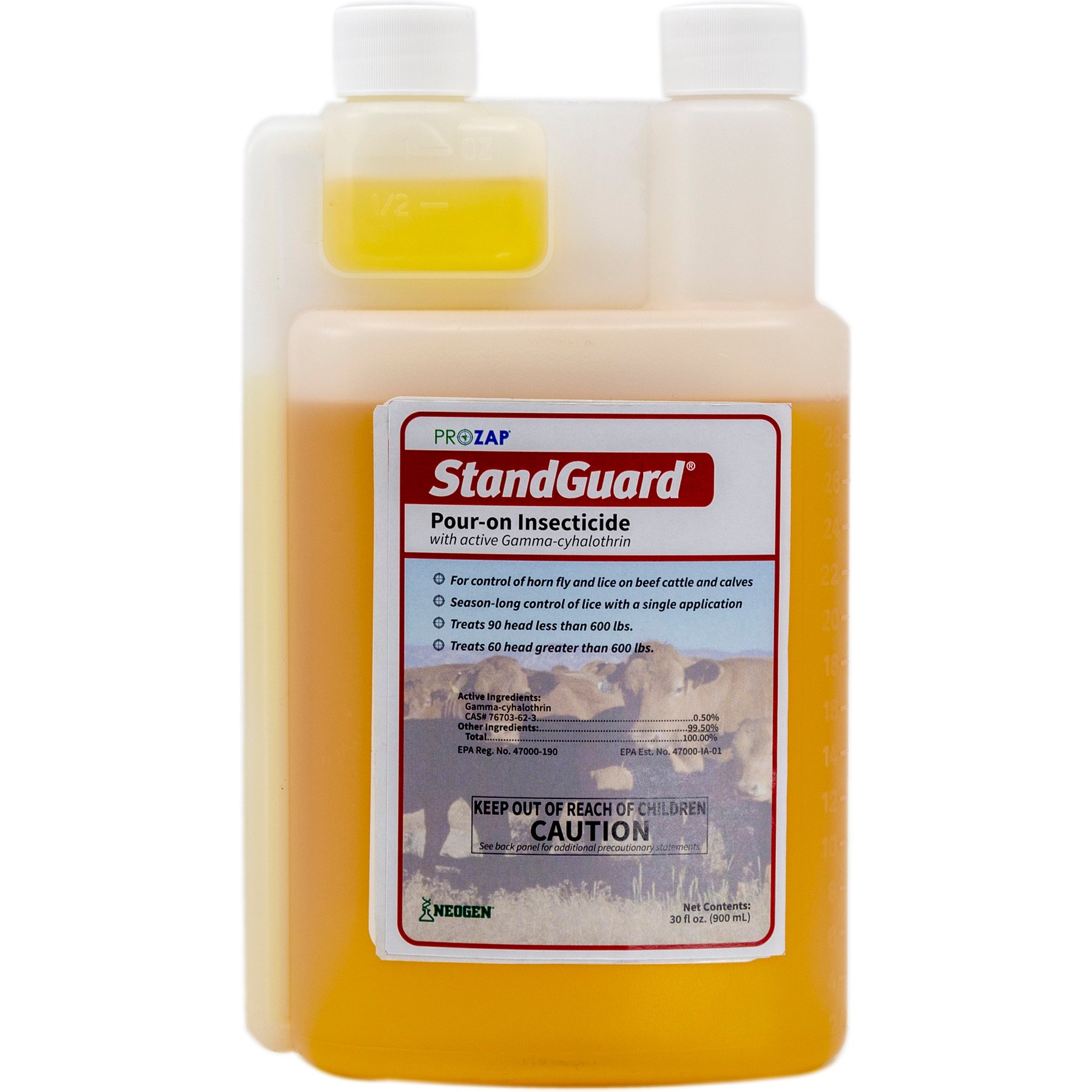 Neogen Prozap Standguard Pour-On Cattle Fly & Insect Control, 900-mL bottle