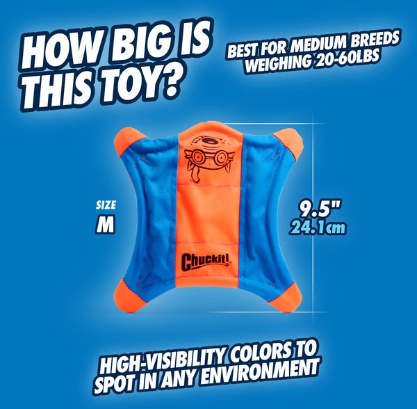 Show full view: Chuckit! Flying Squirrel Dog Toy, Color Varies, Medium slide 5 of 10