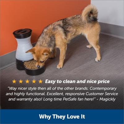Show full view: PetSafe Healthy Pet Food Station Gravity Refill Dog & Cat Feeder, 4-lb slide 4 of 11