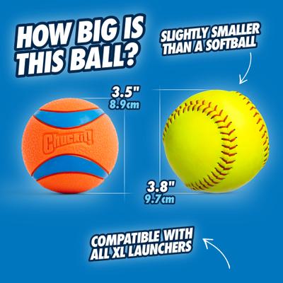 Show full view: Chuckit! Ultra Rubber Ball Tough Dog Toy, X-Large slide 3 of 10