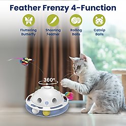 PawsPik Feather Frenzy 4-Function Interactive Cat Toy with Catnip Balls, White slide 2 of 7