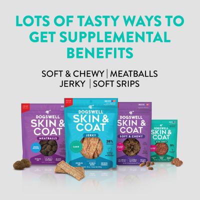 Show full view: Dogswell Skin & Coat Mini Jerky Salmon Recipe Grain-Free Dog Treats, 4-oz bag slide 7 of 11