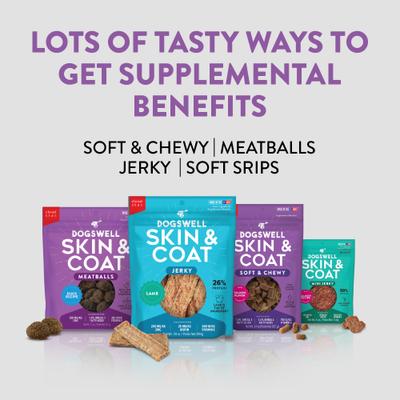 Show full view: Dogswell Skin & Coat Salmon Flavor Grain-Free Soft & Chewy Dog Treats, 14-oz bag slide 7 of 10