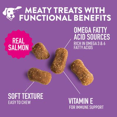 Show full view: Dogswell Skin & Coat Salmon Flavor Grain-Free Soft & Chewy Dog Treats, 14-oz bag slide 5 of 10